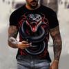 Year Of The Snake Pattern T Shirt For Men Cool Animal 3D Printed Short Sleeve Tops Summer Casual Round Neck Loose Tee Shirts