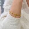Elegant 18k Gold-Plated Bamboo Bangle: Chic Design, Light Luxury, High-End, Fashionable Bracelet for Women, Symbolizing Good Luck