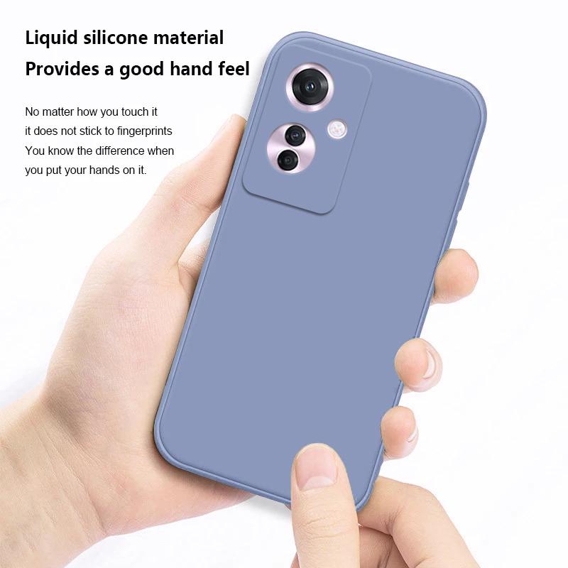 Para OPPO Reno 11 F Funda Reno 11F Cubierta Silicona Líquida Lisa Suave TPU Anti-caída Capa Protectora de Teléfono Cubierta Reno11 F Funda
