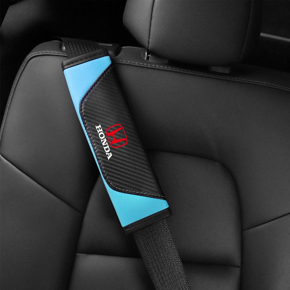 2pcs Car Seat Belt Cover Safety Belt Shoulder Pads Protector Cover Breathable for Honda Type R Type S VTEC DOHC Modulo Vezel Si OT9
