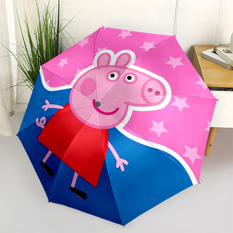 

1pc Peppa Pig Kids Cartoon Umbrella with Plastic Handle,Suitable for All Seasons Home Travel Outdoor UmbrellaFP051