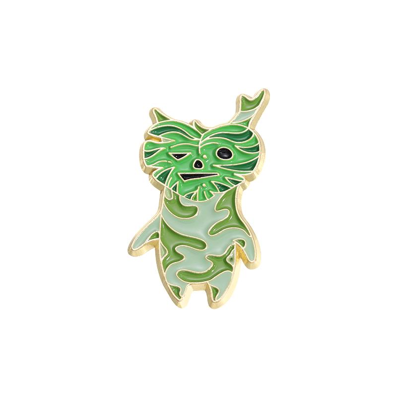 Cartoon Game Elf Enamel Pins Custom Leaf Spliced Fox Octopus Brooches Lapel Badges Animal Plant Jewelry Gift for Friends