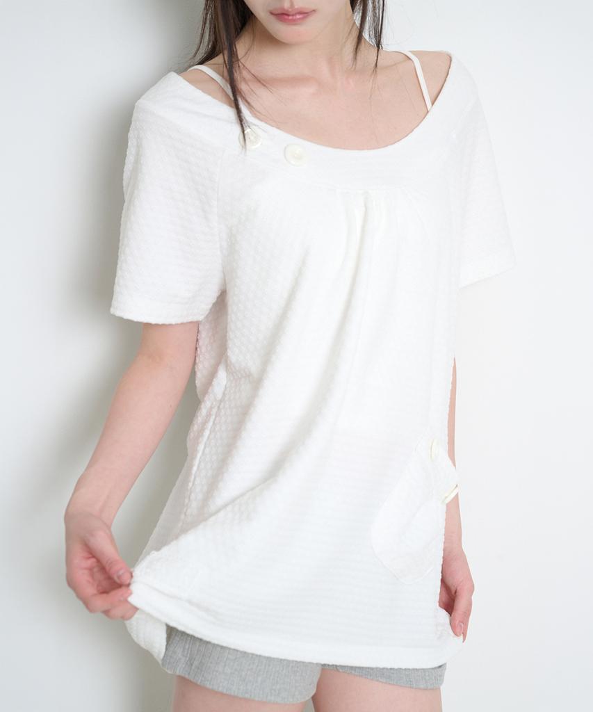 ILLIGO Pocket Button T-Shirt White