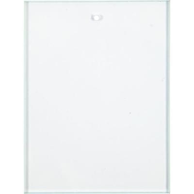 Glass Plate Pendants - Square - 8 X 6 Cm - 10 Pcs - Transparent - Adult - White