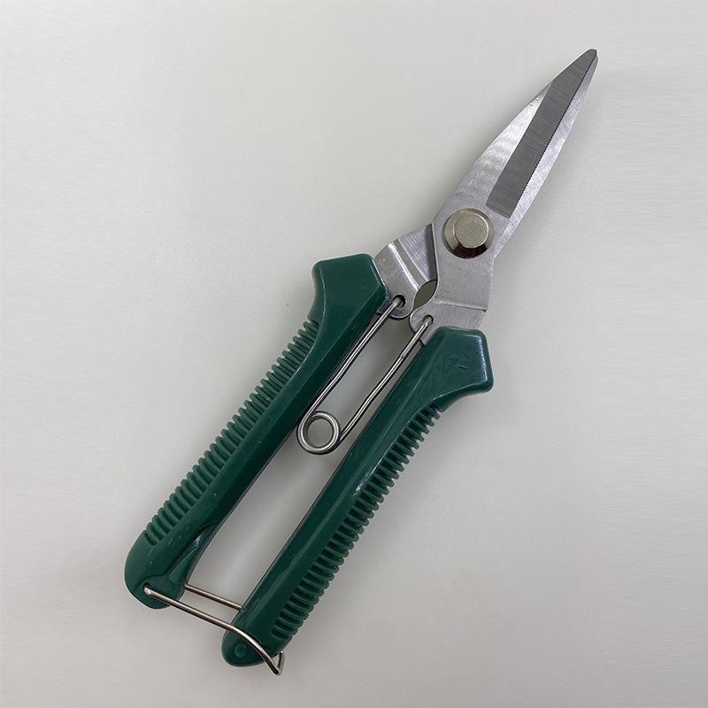 1PC 190mm Straight Head Pruning Shears Stainless Steel Non Slip Handle Garden Scissors for Bonsai Household Use