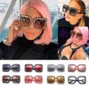 Trendy Square Frame Sunglasses With Oversized Rhinestones For Unique Fashion Style And Uv380 Protection