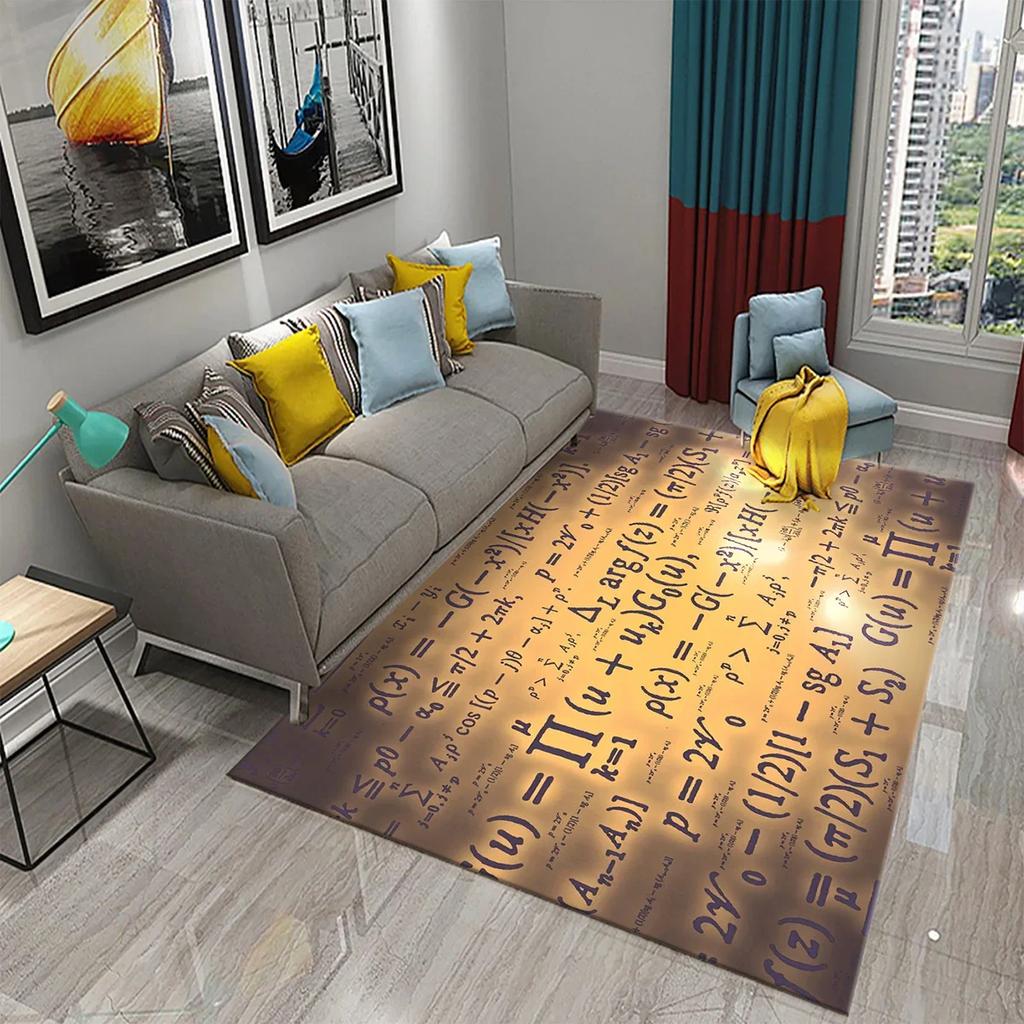 3D Mathematical Formula Carpet Non Slip Educational Rug for Kids Bedroom Bathroom Door Creative Math Mat