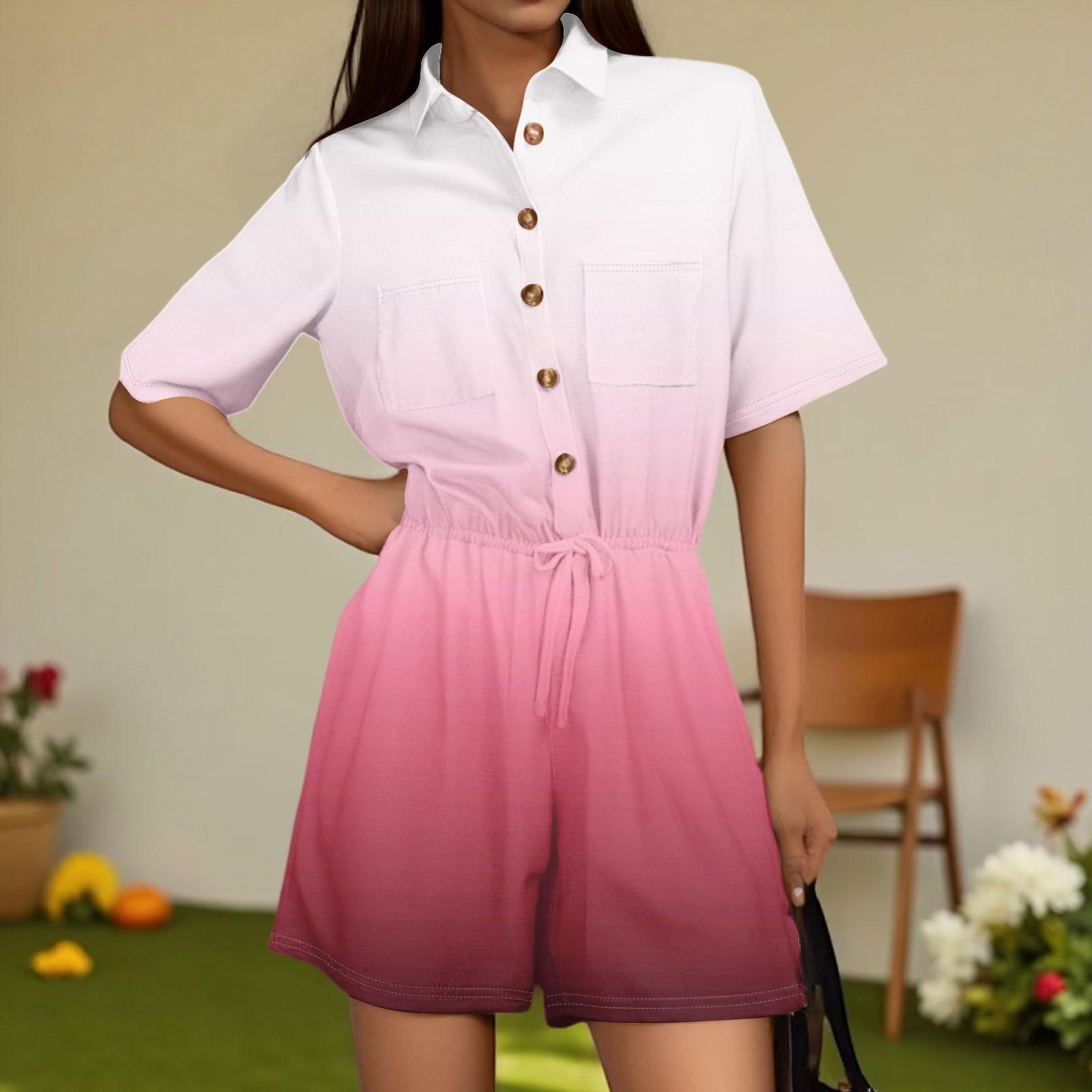 

Женский модный комбинезон с V-образным вырезом, клетчатый повседневный комбинезон с коротким рукавом XL арбуз красный