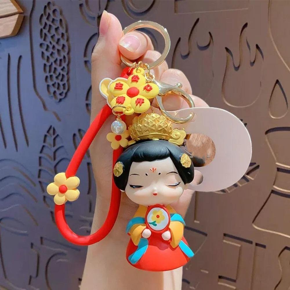 Silicone Rubber Cartoon Dolls Pendant Bag Hanging Car Key Ring Chinese Style Keychain  Gifts