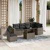 VidaXL Garden Lounge Set with Cushions 7 Pcs Grey Wicker 3267310