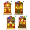 Christmas Resin House Decorations Ornaments Music Glow House Christmas Gifts