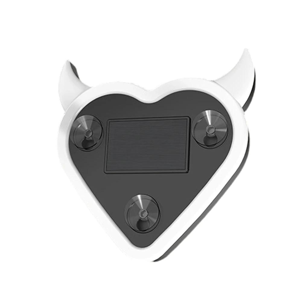 1 шт. Солнечная автомобильная треугольная оконная лампа «Сердце дьявола» на присоске Светодиодная лампа окружающего освещения USB-перезаряжаемая Атмосферная неоновая лампа