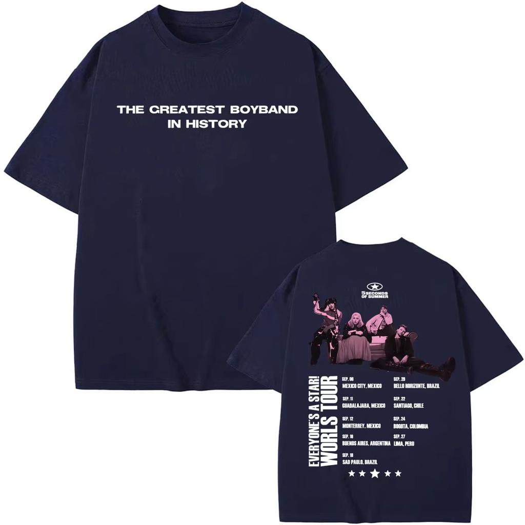 Summer Hot Sale Band 5 Seconds Of Summer Everyones A Star World Tour 2026 T Shirt Y2k Unisex Unisex Fashion Gothic Classic T Shirt
