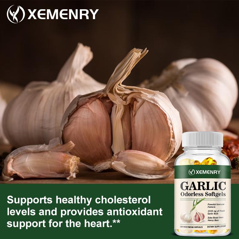 XEMENRY High-Absorption Garlic Capsules, Antioxidant, Immune System Boosting, Suitable for Adults