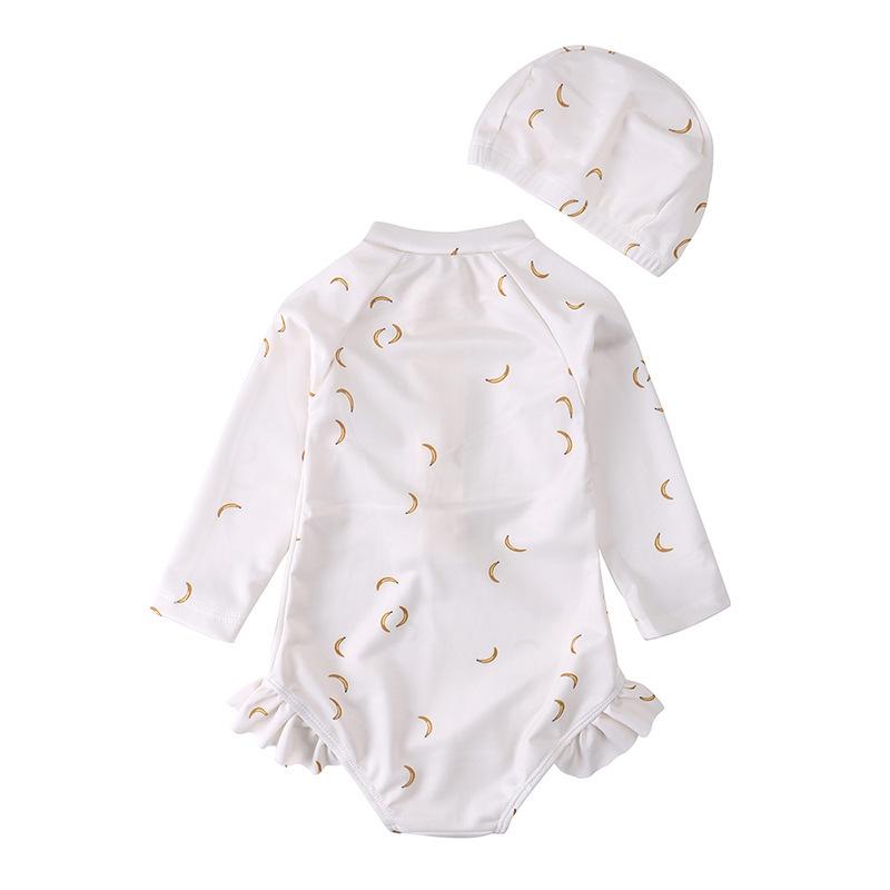 Girls Floral One Piece Swimwear with UPF Sun Protection Quick Dry for Toddlers