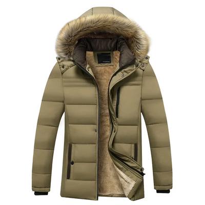 Men Waterproof Hooded Fur Collar Parka Jacket Coat Men Autumn Fashion Casual Parkas Men Winter New Warm Thick Fleece Parkas