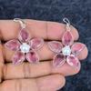 Pink Kunzite, Pearl Gemstone 925Sterling Silver Jewelry Earring 2.17" M-3136