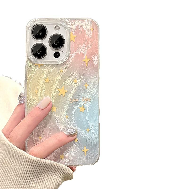 

Applicable To Apple 14 Mobile Phone Case Iphone13pro Smudge Blue Bow 12 Feather Yarn IMD Full Cover 11 Laser iPhone SE (2nd Generation)