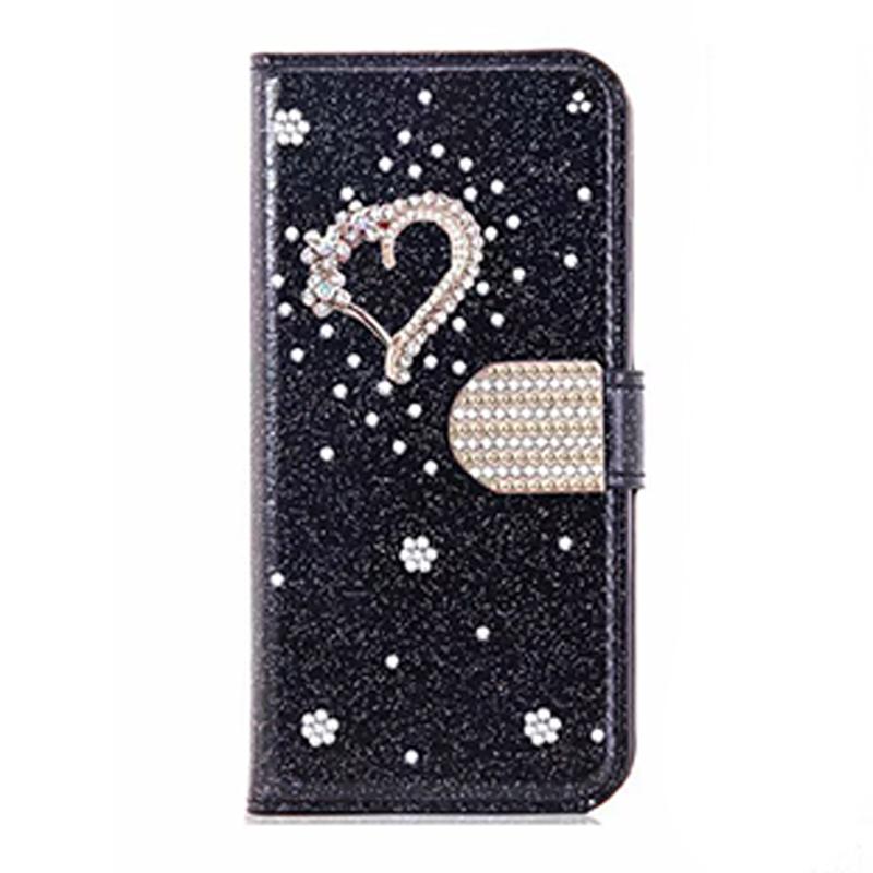 

Glowing Glitter Leather Flip Phone Case Pink iPhone 17 ProMax Air 16 E 15 Pro 14 Plus 13 12 Mini X XR XS 11 Max 7 8 Cover For iPhone 12mini