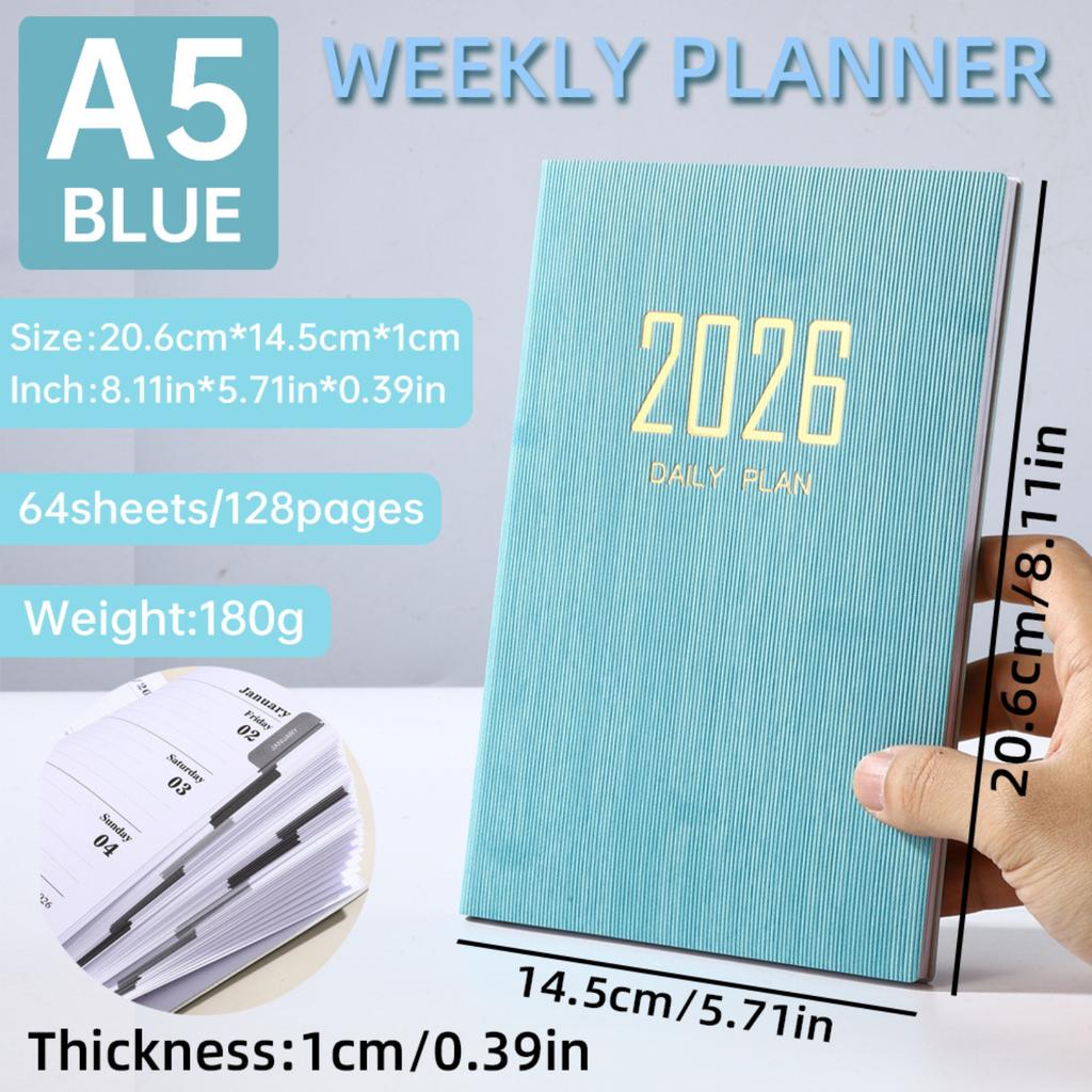 English Note-taking And Scheduler, A5 Daily Planner, Pocket-sized Portable Notebook, 365-day Weekly Planner