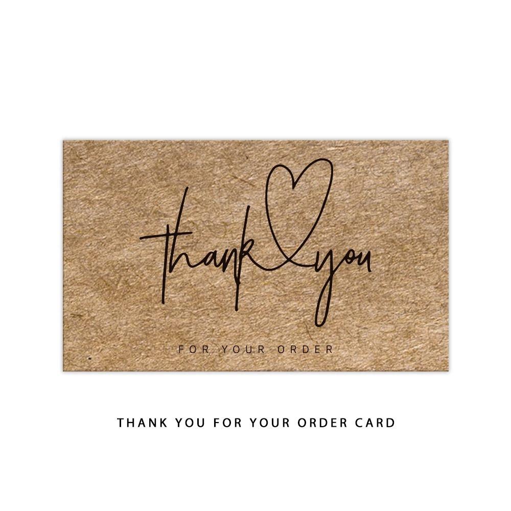 50Pcs Kraft Thank You Cards Small Business Supplies for Boutique Shops Thank You For Shopping Cards