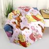 Winnie the Pooh, Valentine's Day Themed Automatic Opening and Closing Umbrella, Brightly Colored 8-rib Portable Umbrella, Suitable for Men and Women,