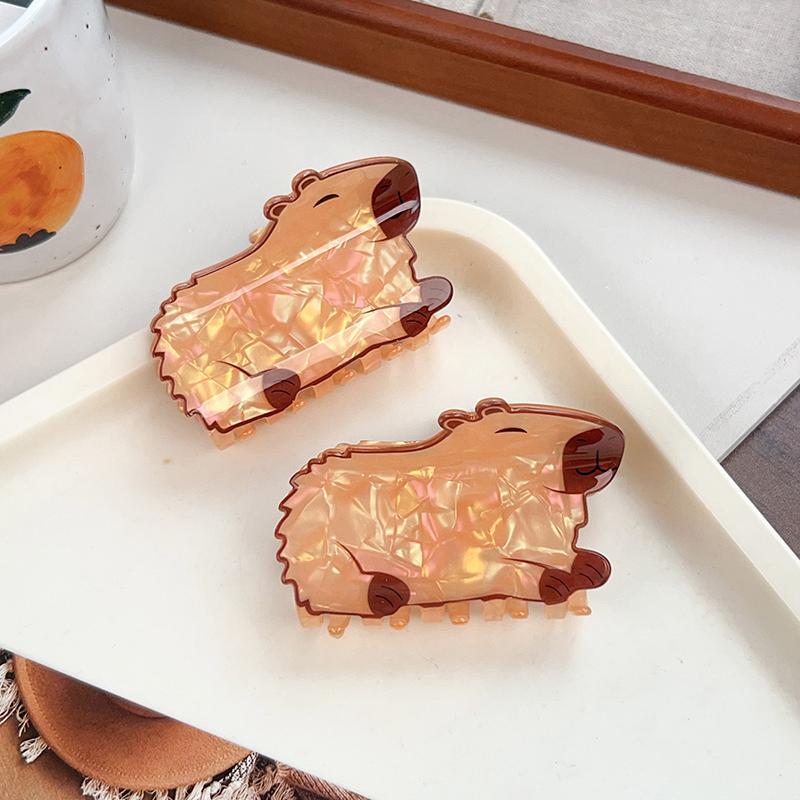 Animal Capybara Hair Claw 8Cm Acrylic Claw Clips Cute Cartoon Crab Hair Clips Hair Accessories For Women Girls