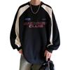 Vintage Rundhals Pullover Herren Frühling und Herbst Schwerer Amerikanischer Vintage Herbst Trendiges High Street Oberteil Langarm