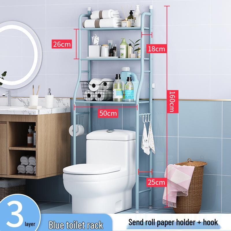 Stainless Steel No-Punch Multi-Layer Bathroom Storage Rack for Above Toilet