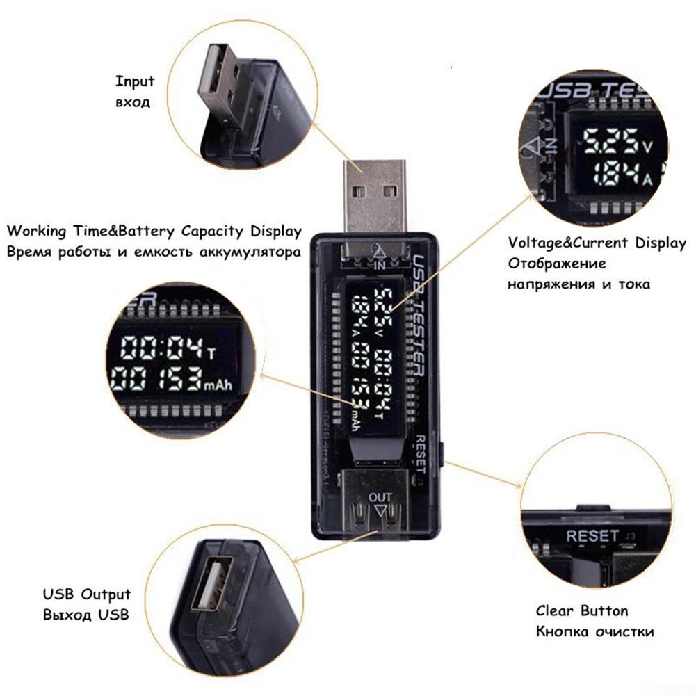 

USB Current And Voltage Charger Capacity Tester-USB 3-20V Charger-Power-Meter Blue