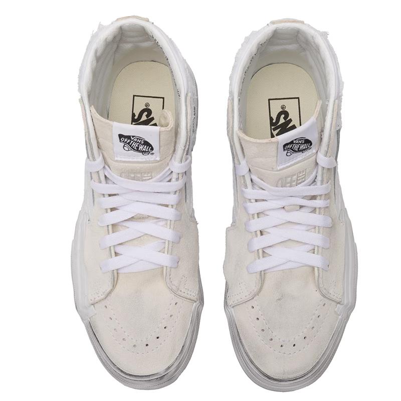 Vans Sk8 Hi Comfortable High-Top Canvas Shoes Unisex Sneakers Off-White VN0005UKTWB