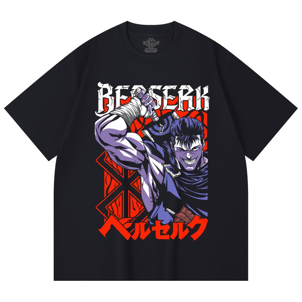 230 Gsm 100% Cotton Berserk V11 Print Unisex Heavy Cotton T Shirt