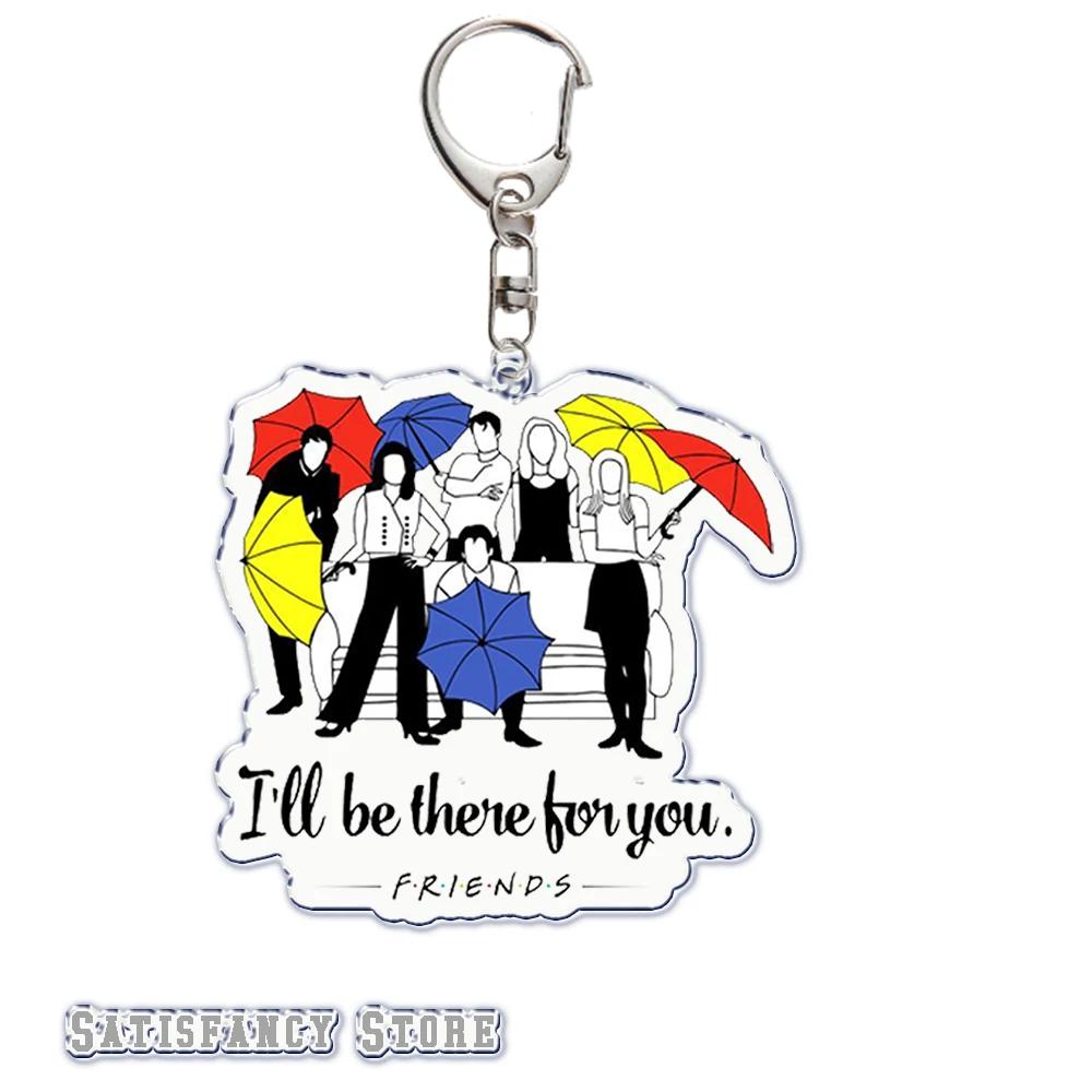 Classics TV Friends Keychain KeyRing Key Chains Chaveiro Cute Cartoon Fashion Friends for Bag Pendant Aaccessories Gift