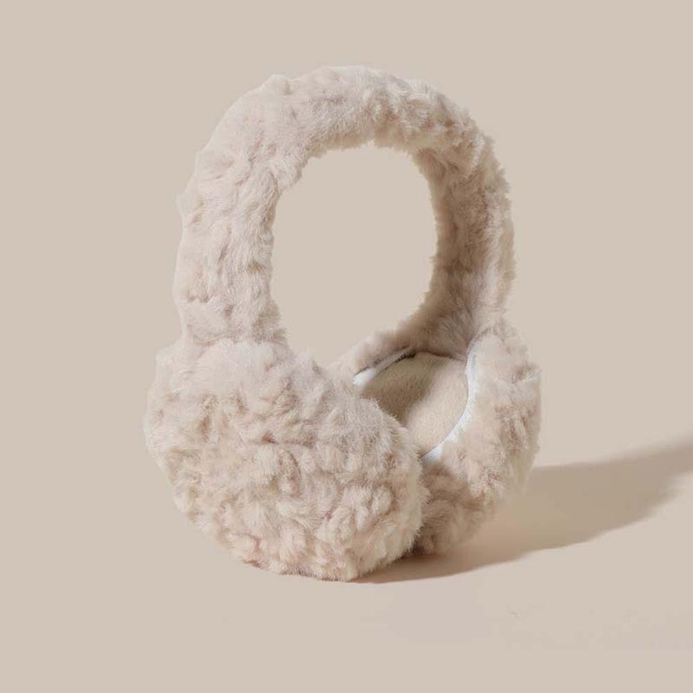 Plush Foldable Ear Cover Windproof Winter Thicken Earflap Fashion Solid Color Earmuffs  Ski