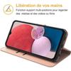 Coque pour Samsung Galaxy A23 5G Rose Anti-Choc Anti Rayure Effet Cuir Protection 360°