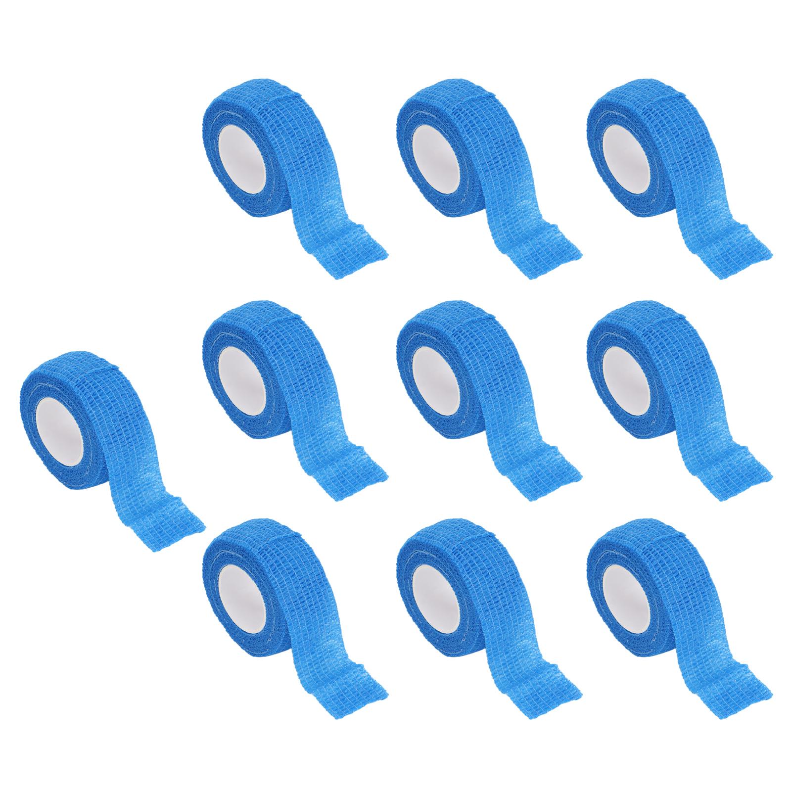 

10 шт. Многофункциональная самоклеящаяся повязка для защиты пальцев, эластичная, когезивная повязка 0,98 X синий