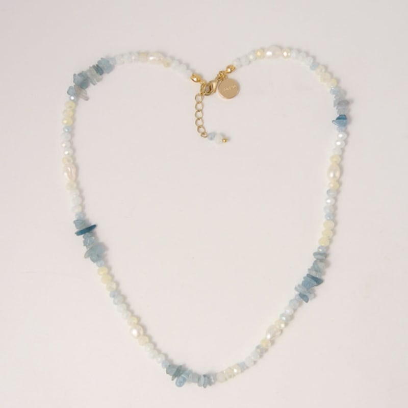 

objet213 Zigzag Aqua Natural Stone Necklace Original