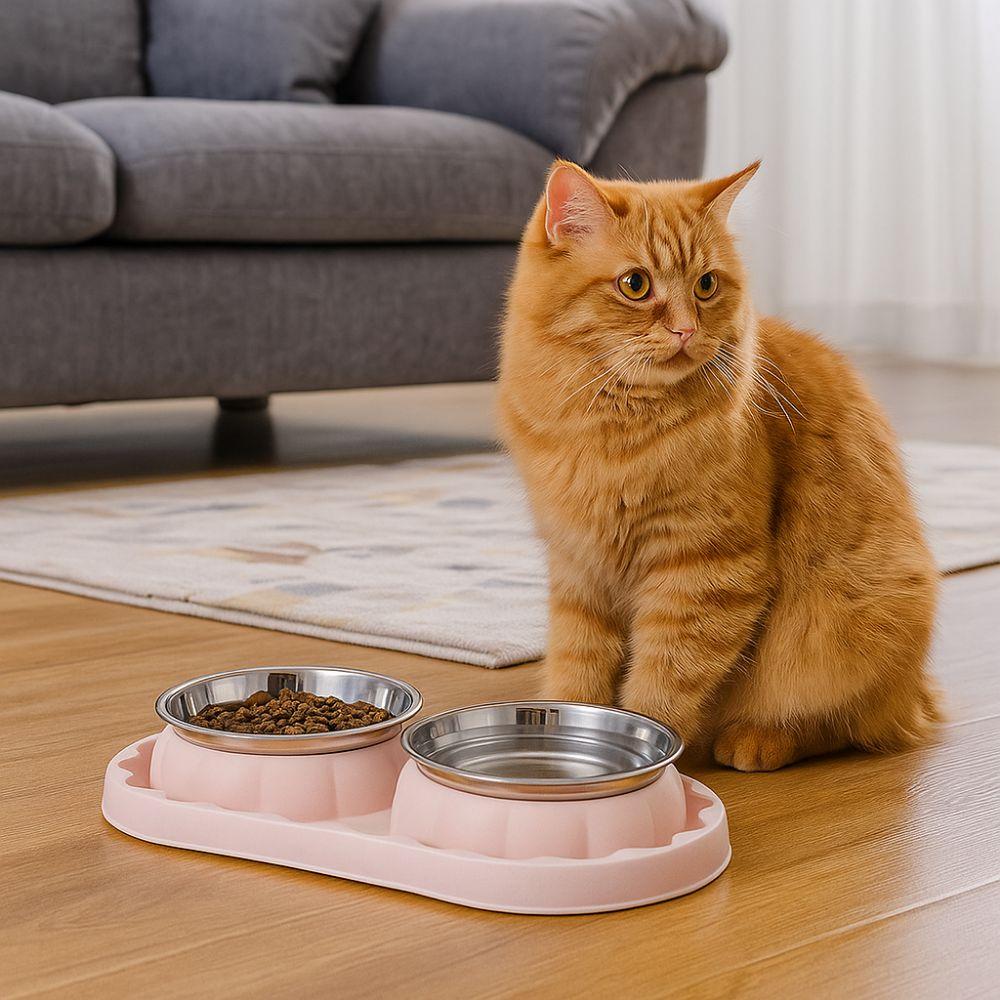 Stainless Steel Pet Food Bowl Leakproof Pet Dog Feeder Simple Dog Food Dispenser  For Cats Dogs
