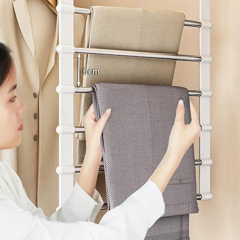 

4Pcs Multi-functional Pants Rack Foldable Cloud Ladder Hangers Clothes Trouser Storage Rack Scarf Towel Tie Organization