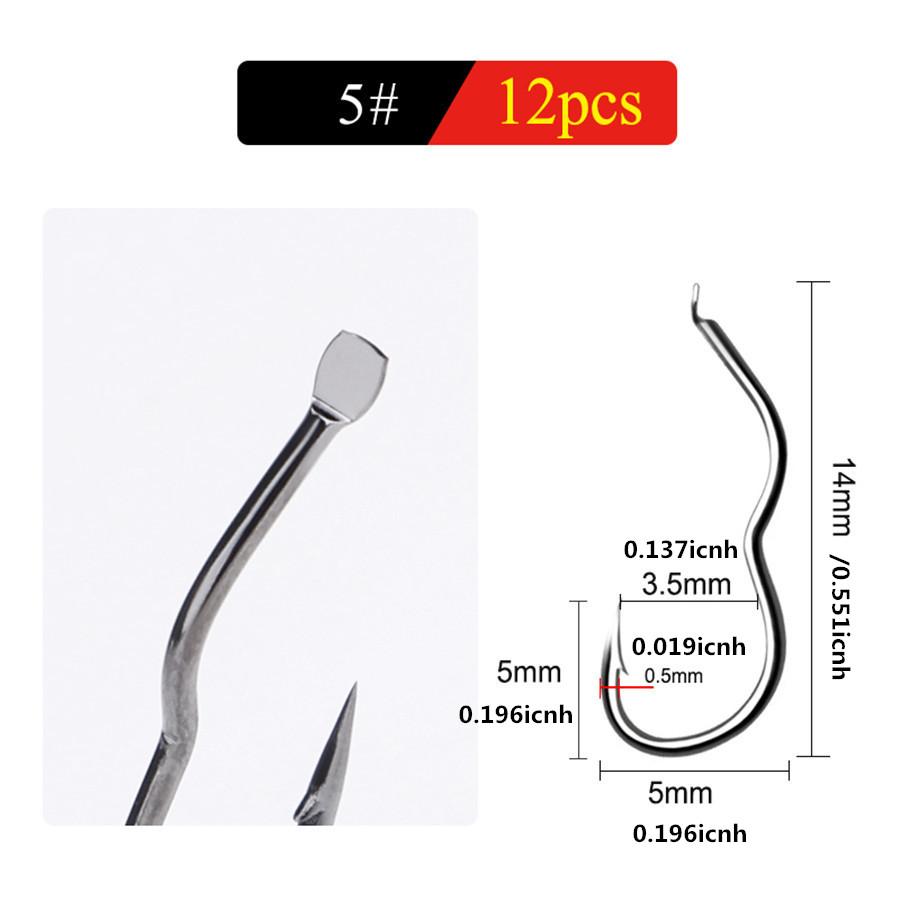 Hameçon de pêche en acier à haute teneur en carbone, taille 0,5 #-13 #12 pièces/paquet, hameçon à bascule automatique en barbelé pointu pour la pêche à la carpe