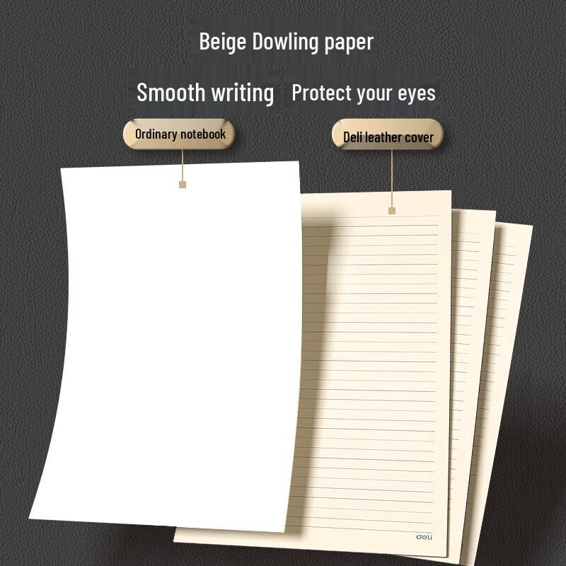 Deli Business A4 Leather Notebook