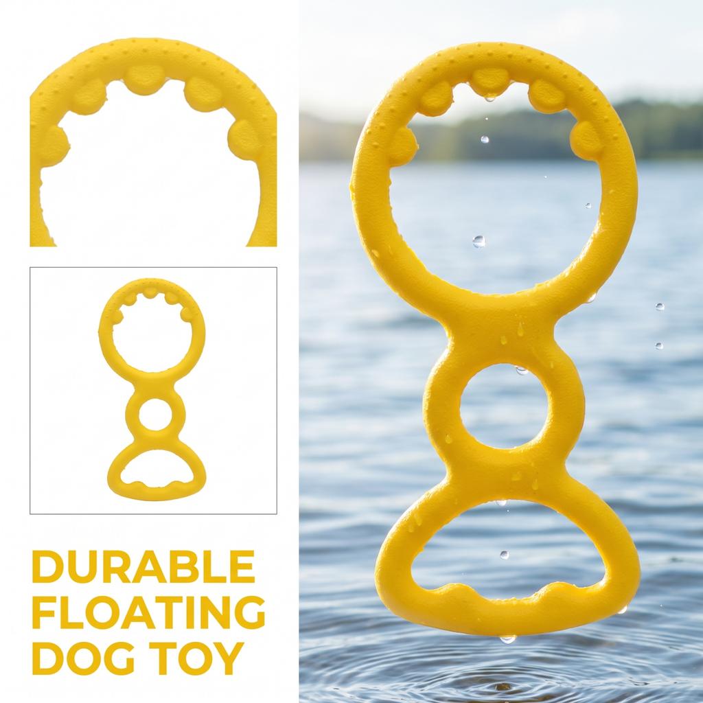 Floating Dog Toy Soft Rubber Interactive Toy with Long Handle for Training and Play