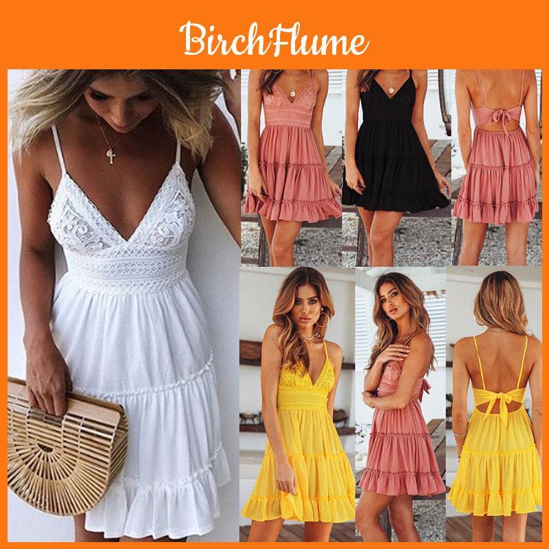 Elegante Mini Abito Estivo Boho da Donna per Cocktail Serali e Feste in Spiaggia