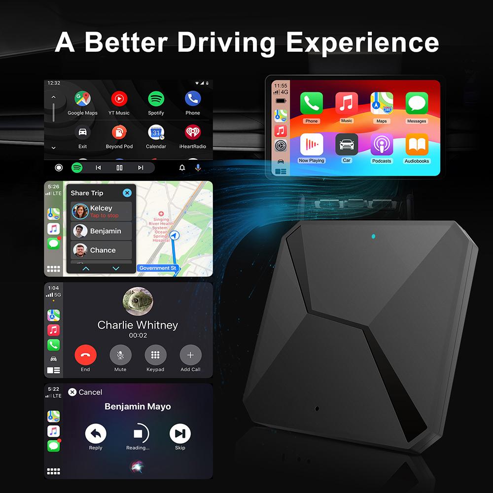 2in1 Wireless CarPlay Dongle Wireless Android Auto Box For Car Radio with Wired CarPlay
