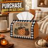 1pc Farmhouse Rustic Style Tissue Box | Multi-functional Seasonal Hot Napkin Dispenser, Two Sizes Available Suitable for Home, Harvest Parties Pumpkin