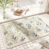 Floor Mat Bathroom Absorbent Mat American Floral Toilet Floor Mat Stain-resistant Door Mat Cashmere Mat