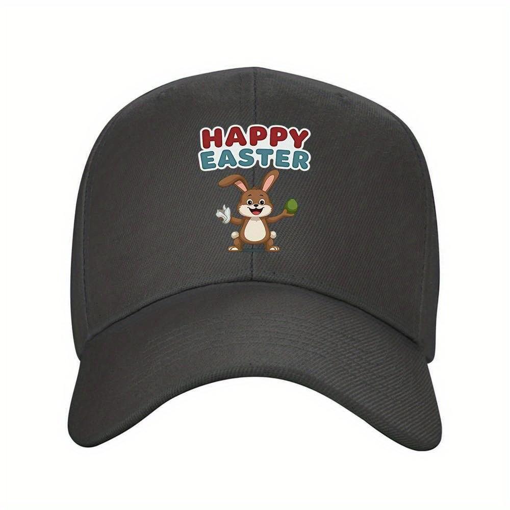Holiday Bunny Easter Baseball Cap Graphic Print Unisex Casual Outdoor Travel Hat