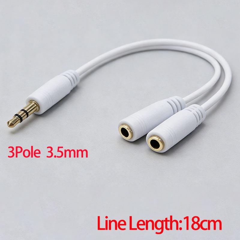 1PCS Headphone Splitter 3.5mm Extension Cable Audio Stereo Y Splitter (Hi-Fi Sound) 3.5mm Male To 2 Ports 3.5mm Female Spliter
