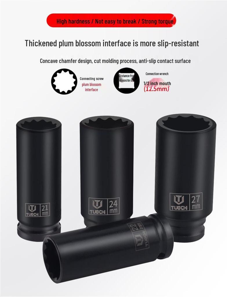 32-Piece Heavy-Duty 1/2" Impact Socket Set with Extended Hexagonal and Torx Sockets in Iron Box