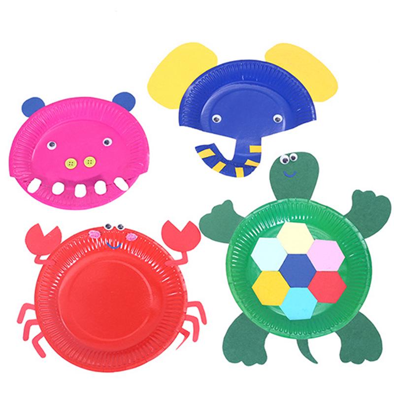 Colorful Disposable Paper Plates for Kindergarten Arts, Crafts, and Decor